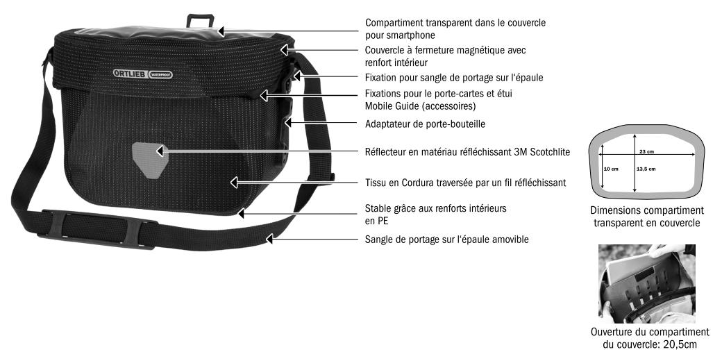 Technische Eigenschaften der Ortlieb Ultimate Six High Visibility Lenkertasche